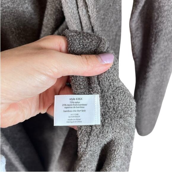 Barefoot Dreams | Bamboo Chic Lite Open Front Cardigan Sweater Robe Plus 1X Gray - Picture 5 of 6